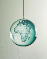 Water particle globe depicting present and green energy topics. photo