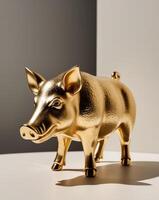 Golden Boar Figurine A representation of a boar made from gold w. photo