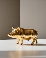 Golden Boar Figurine A representation of a boar made from gold w. photo