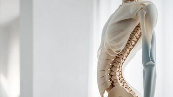 Conceptual Image of Human Spine with Emphasis on Lower Back or lumbar and cervical muscles. photo