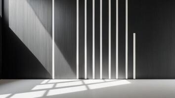 dark empty background with lines design on wall. photo
