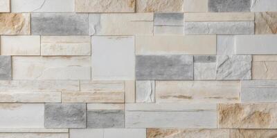 Textured Stone Wall Background in Neutral Tones. photo