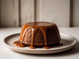 Rustic Sticky Toffee Pudding with Caramel Glaze. photo