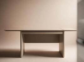 Modern Writing Desk with Clean Lines and Smooth Finish. photo