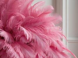 incredible texture of pink feathers overlaying one on one glamorous and fabulous texture. photo