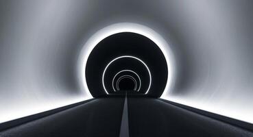 Glowing Archway Leading to a Dark Tunnel. photo