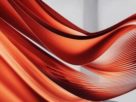 abstract red and orange smooth flowing wave lines background. photo