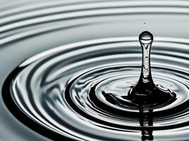 Dynamic splash of color as a water drop impacts a liquid surface. photo