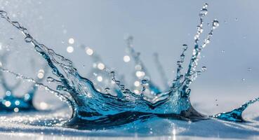 Water Splashes and Glistens in the Sunlight. photo
