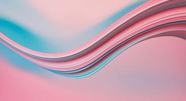 Wavy colorful stripes with color gradient background in pink and blue. photo