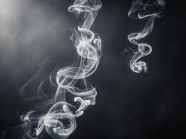 Abstract smoke swirls in a mysterious black background. photo