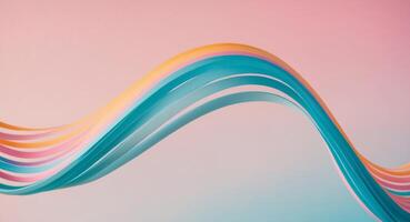 Wavy colorful stripes with color gradient background in pink and blue. photo