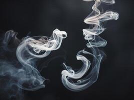 Abstract smoke swirls in a mysterious black background. photo