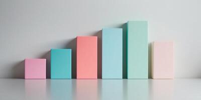 Colorful bar graph showing positive growth and financial success. photo
