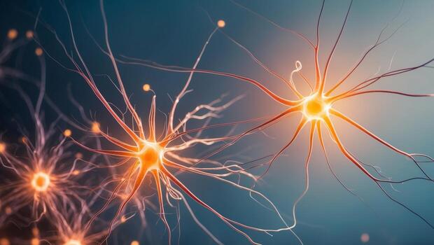 Neurons in action A vibrant display of neural activity. photo