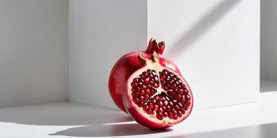 Enjoy Fresh Pomegranate Filled with Juicy Seeds for a Healthy and Nutritious Diet Option. photo