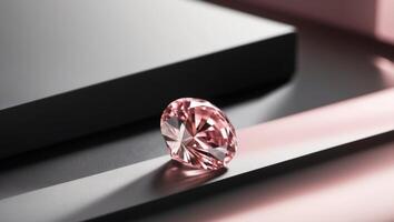Elegant Pink Diamond Radiating Brilliance and Uniqueness. photo