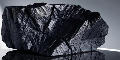 Dark black rock texture wallpaper with light reflection background. photo