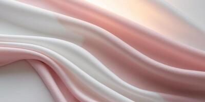 Pink and white fabric waves with a soft gradient of light. photo