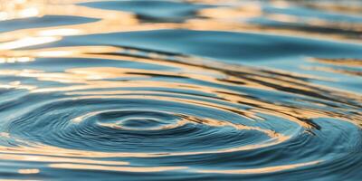 Rippling Water with Sunlight Reflections in Blue and Gold. photo