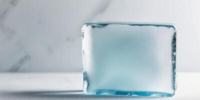 Abstract ice block texture with frosted surface in cool tones. photo
