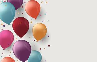 Colorful background with balloons and confetti vector
