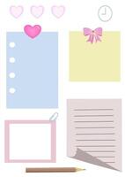 Daily planner post it remind paper for making some note , paper ,reminder vector