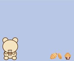 Vintage color background with bear and bread for background note and texture concept vector
