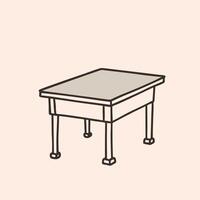 A drawing of a table with legs vector