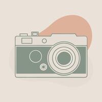 An illustration of a camera on a beige background vector