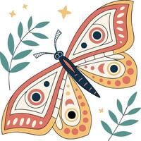 Boho Butterfly isolated on white background vector