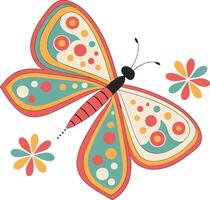 Boho Butterfly Summer retro colour vector