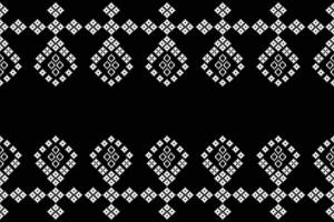 Black ethnic color background fabric pattern motif ornament decoration pixel design. vector