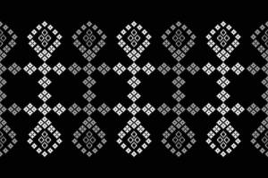 Ethnic pattern motif ornament black color background fabric pattern. vector