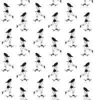 Seamless pattern of girlriding a skateboard vector