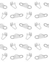 Seamless pattern of face mask and gloves vector