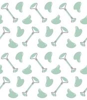Seamless pattern of face Roller and Gua Sha vector