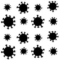 Seamless pattern of sketch coronavirus vector