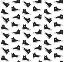 Seamless pattern of sketch skate sneaker vector