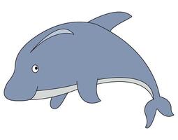 A dolphin isolated on white background vector
