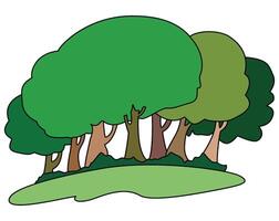 Group of trees on the grass vector