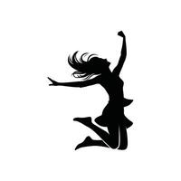 Silhouette of a Happy Person Jumping for Celebration and Enthusiasm Concepts vector