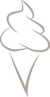 ice cream symbol - icon soft serve ice cream in a cone, illustration, white background vector