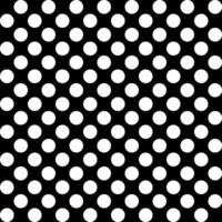 Polka dot, white round dots on black background - dotted seamless repeatable pattern texture background vector