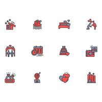 Honeymoon icon set..Editable stroke.linear style sign for use web design,logo.Symbol illustration. vector