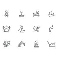 death icon set..Editable stroke.linear style sign for use web design,logo.Symbol illustration. vector