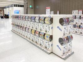 Tokyo Japan 18 Oct 2023 Japanese capsule toy vending machine Gachapon in Narita international airport. Gachapon is a Japanese vending machine dispensed capsule toy. photo