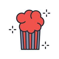 Pop corn icon. .Editable stroke.linear style sign for use web design,logo.Symbol illustration. vector