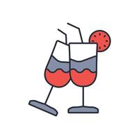 tropical drink icon. .Editable stroke.linear style sign for use web design,logo.Symbol illustration. vector