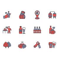 Beer icon set..Editable stroke.linear style sign for use web design,logo.Symbol illustration. vector